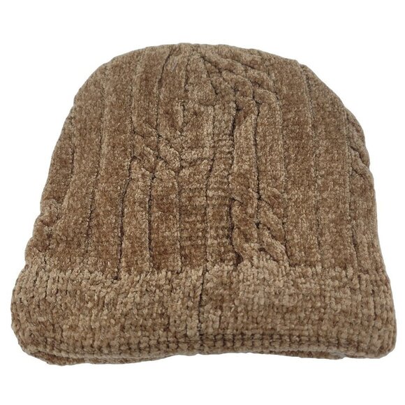Women's Beanie Hat Cap Solid Plain Knit Ski Skull Cuff Warm Winter - Beige NEW - Picture 2 of 3